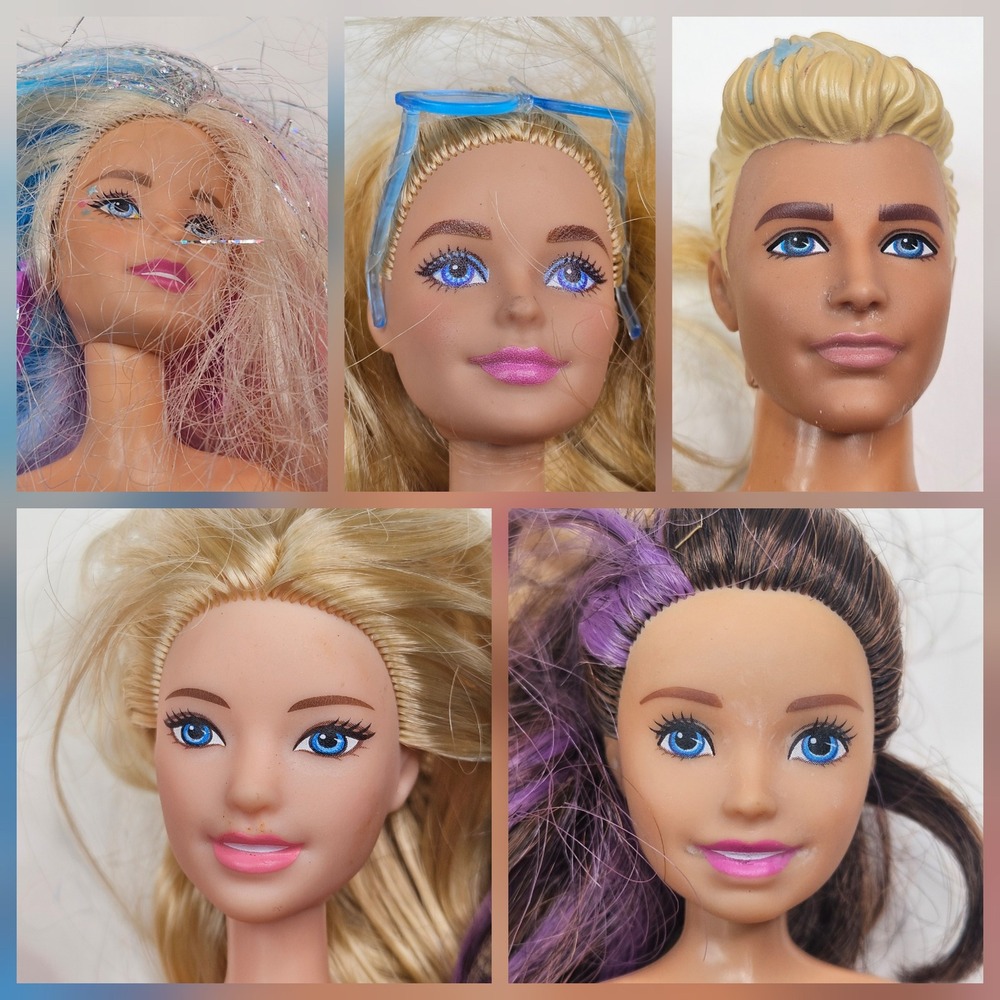 Mattel Barbie Ken Doll Lot Kids 11.5in Multicolor 5pc Articulated Figures Tinsel